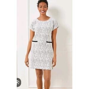 Talbots Womens Crewneck Casual Confortable Short Sleeve Femenine Mini Dress M